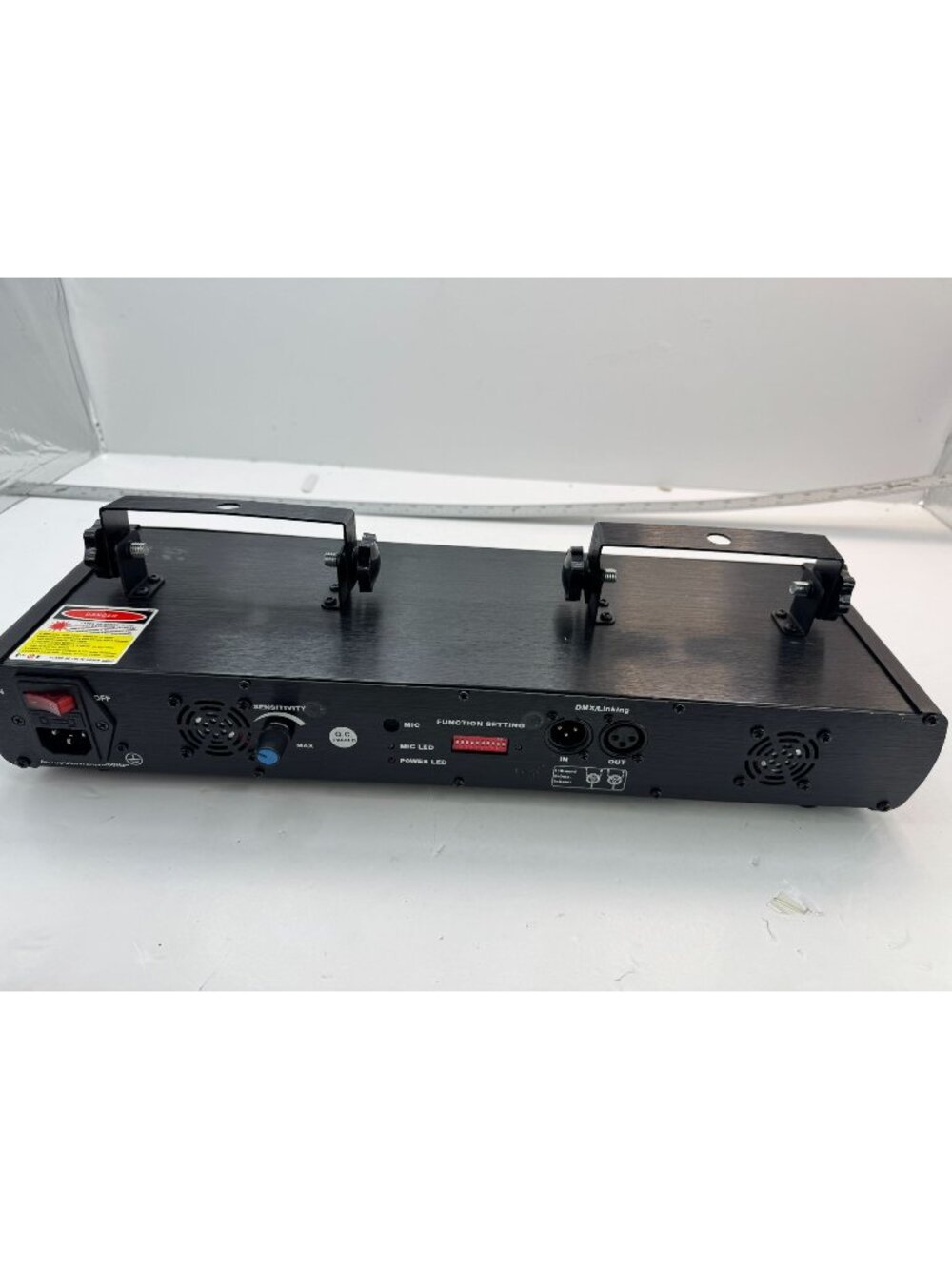 Dual Bracket Laser Light Projector With DMX Control & Mounting Hardware - Black